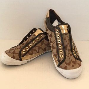 Coach Felix Sneakers W/ Gold Accents Sz 10